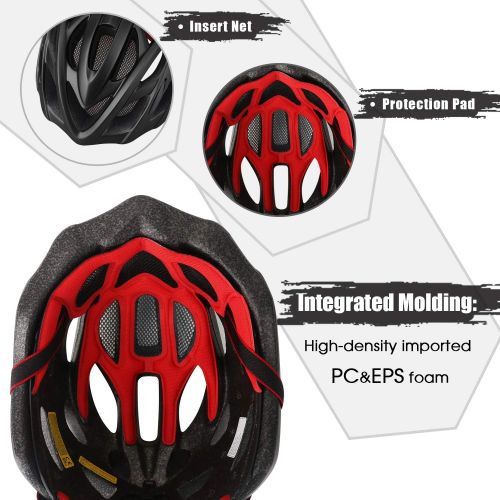  [아마존베스트]Basecamp Specialized Bike Helmet, Bicycle Helmet CPSC&CE Certified with Helmet Accessories-LED Light/Removable Visor/Portable Bag Cycling Helmet BC-DDTK Adjustable for Adult Men&Wo