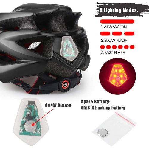  [아마존베스트]Basecamp Specialized Bike Helmet, Bicycle Helmet CPSC&CE Certified with Helmet Accessories-LED Light/Removable Visor/Portable Bag Cycling Helmet BC-DDTK Adjustable for Adult Men&Wo