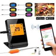 BBQ Meat Thermometer, Basecamp Wireless BBQ Thermometer, Upgraded Smart Bluetooth Cooking Thermometer with 6 Stainless Steel Probes Remote Monitor for Grilling, Cooking Kitchen Ove