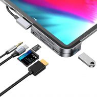 [아마존 핫딜] [아마존핫딜]iPad Pro USB C Hub, iPad Pro 2018 Docking Station, Baseus 6-in-1 Aluminum iPad Pro Dongle USB Type-C Adapter with 4K HDMI, USB-C PD Charging, SD/Micro Card Reader, USB 3.0 & 3.5mm