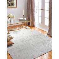 Bashian radiance collection WZ hand loomed 100% banana silk area rug, 2.6 x 8, Oyster