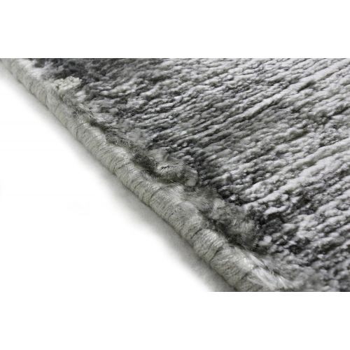  Bashian radiance collection WZ hand loomed 100% banana silk area rug, 2.6 x 8, Oyster