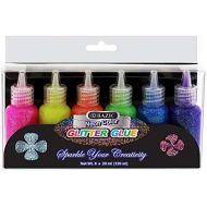 [아마존베스트]Basic 6 Color Glitter Glue Set 20 ml Bottles - NEON Colors - Green, Orange, Pink, Yellow, Blue, and Purple (1 Unit)