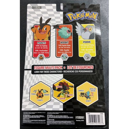  Basic Fun Pokemon Series 3 Basic Pignite, Woobat & Pidove Figure 3-Pack