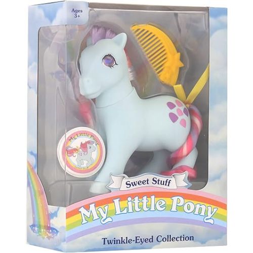  Basic Fun My Little Pony | Sweet Stuff Classic Rainbow Ponies | Twinkle-Eyed Collection, Retro Horse Gifts, Toy Animal Figures, Horse Toys for Boys and Girls Ages 4 35297