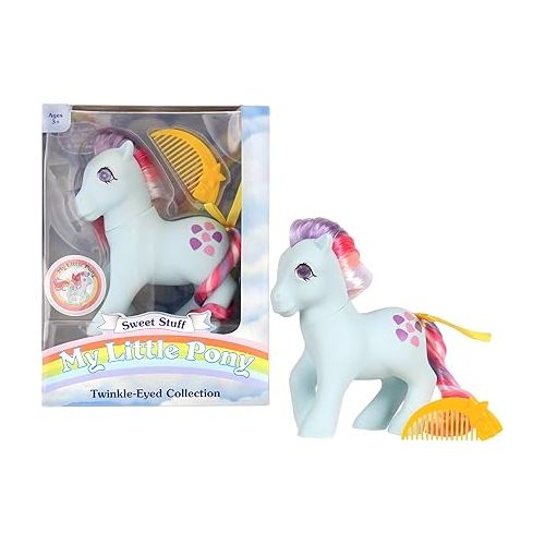  Basic Fun My Little Pony | Sweet Stuff Classic Rainbow Ponies | Twinkle-Eyed Collection, Retro Horse Gifts, Toy Animal Figures, Horse Toys for Boys and Girls Ages 4 35297