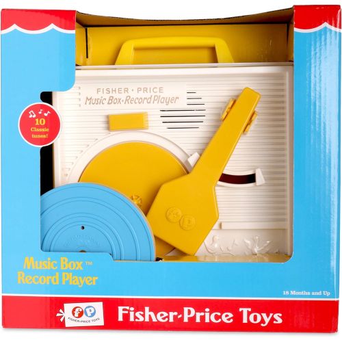  Basic Fun Fisher Price Classic Toys - Retro Music Box Record Player - Great Pre-School Gift for Girls and Boys
