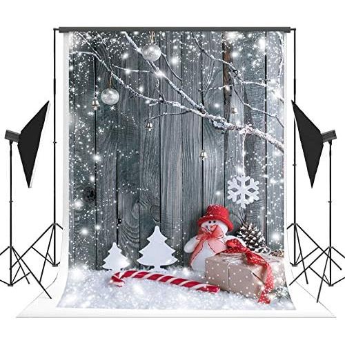  Kate 10x10ft Christmas Glitter Brown Wood Backdrop for Photography Snowflake Background Baby Birthday Party Table Booth Prop Seamless Cotton Backdrop