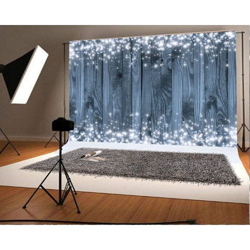  Kate 10x10ft Christmas Glitter Brown Wood Backdrop for Photography Snowflake Background Baby Birthday Party Table Booth Prop Seamless Cotton Backdrop