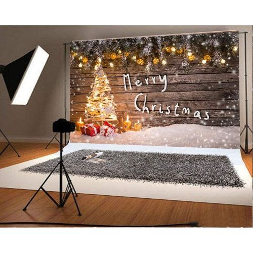  Kate 10x10ft Christmas Glitter Brown Wood Backdrop for Photography Snowflake Background Baby Birthday Party Table Booth Prop Seamless Cotton Backdrop