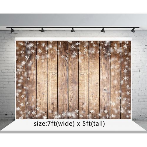  Kate 10x10ft Christmas Glitter Brown Wood Backdrop for Photography Snowflake Background Baby Birthday Party Table Booth Prop Seamless Cotton Backdrop