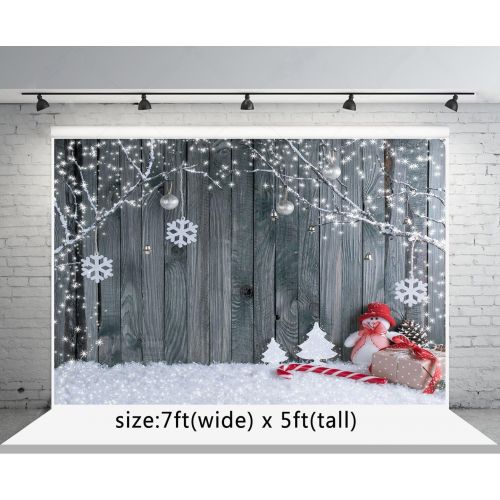  Kate 10x10ft Christmas Glitter Brown Wood Backdrop for Photography Snowflake Background Baby Birthday Party Table Booth Prop Seamless Cotton Backdrop