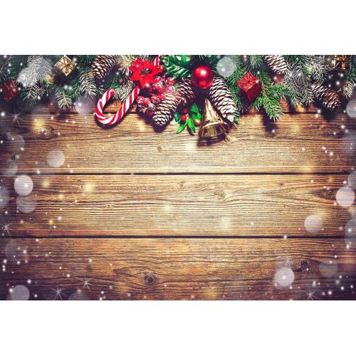  Kate 10x10ft Christmas Glitter Brown Wood Backdrop for Photography Snowflake Background Baby Birthday Party Table Booth Prop Seamless Cotton Backdrop