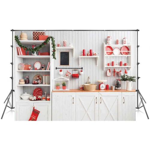  Kate 10x10ft Microfiber Christmas Photography Backdrops Fireplace Garland Seamless Photo Booth Prop Gold Star Bell Christmas Tree Background for Photo Studio