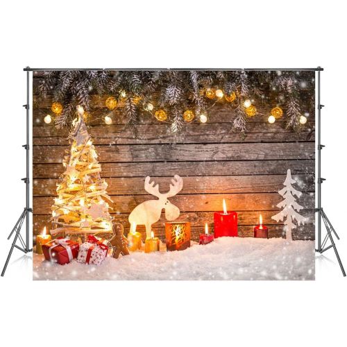  Kate 10x10ft Microfiber Christmas Photography Backdrops Fireplace Garland Seamless Photo Booth Prop Gold Star Bell Christmas Tree Background for Photo Studio