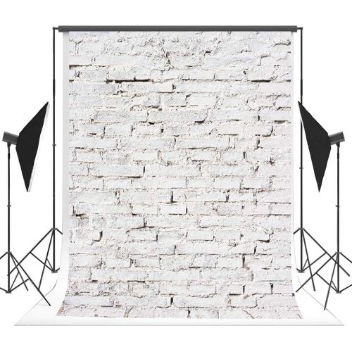  Kate 10x10ft(300x300cm) White Brick Wall Backdrops Photography Brick Floor Photo Studio Backgrounds for Party