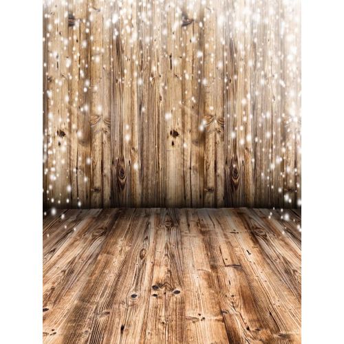  Kate 8x8 ft Light Brown Wood Floor and Wall Photo Backgrounds no Wrinkle Christmas Photography Backdrops for Wedding Seamless Backdrop