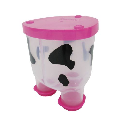  [아마존베스트]Basilic Baby Formula Milk Powder Dispenser/Snack Storage Cow Pattern - 3 Compartment (Pink)