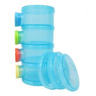 [아마존베스트]Basilic Baby Formula Dispenser/Milk Powder Container/Snack Storage/Pot - 4 Compartment (Blue)