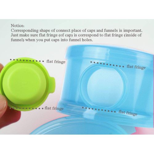  [아마존베스트]Basilic Baby Formula Dispenser/Milk Powder Container/Snack Storage/Pot - 4 Compartment (Blue)