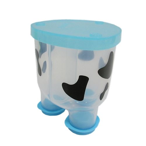  [아마존베스트]Basilic Baby Formula Milk Powder Dispenser/Snack Storage Cow Pattern - 3 Compartment (Blue)