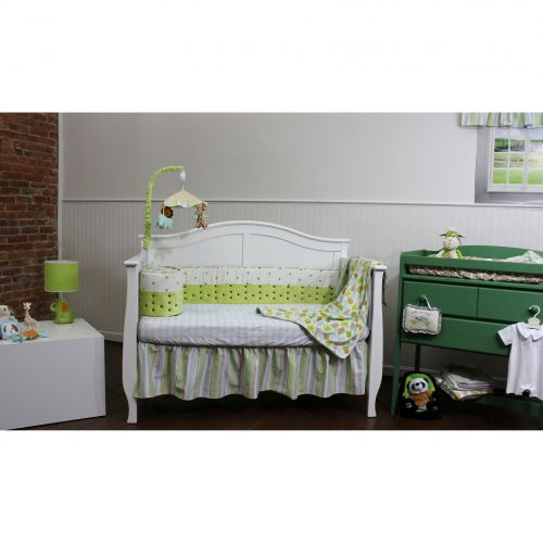  Basix Blue Striped Birdies 4-piece Bedding Set by Nurture Imagination