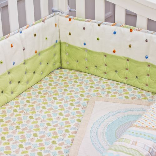  Basix Blue Striped Birdies 4-piece Bedding Set by Nurture Imagination