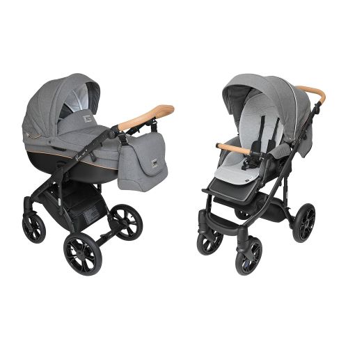  ROAN BASS Soft Stroller 2-in-1 with Bassinet for Baby, Toddler’s Five Point Safety Reversible Seat, Swivel Air-Inflated Wheels, Unique Shock Absorbing System and Great Storage Bask