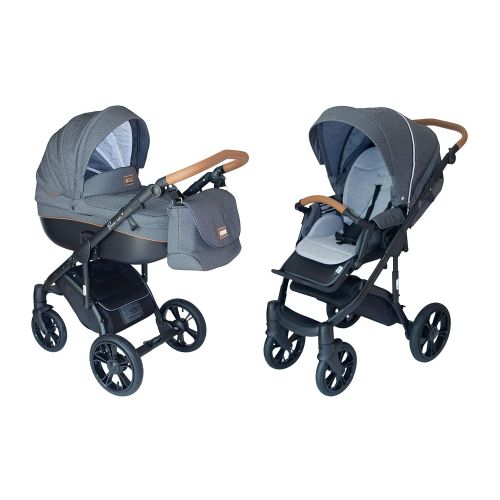  ROAN BASS Soft Stroller 2-in-1 with Bassinet for Baby, Toddler’s Five Point Safety Reversible Seat, Swivel Air-Inflated Wheels, Unique Shock Absorbing System and Great Storage Bask