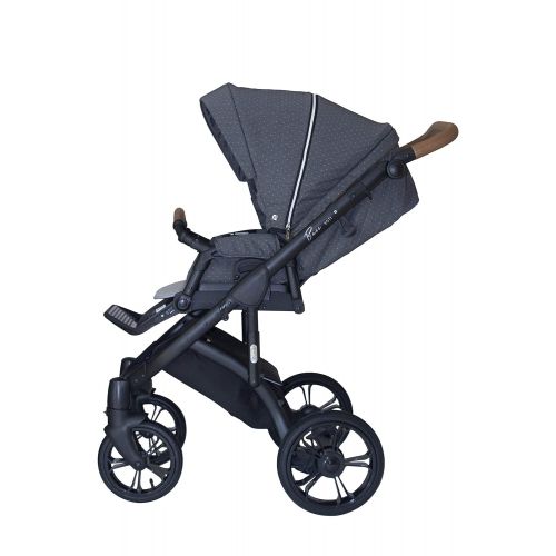  ROAN BASS Stroller with Bassinet and Reversible Seat 2-in-1 (Steely Gray)