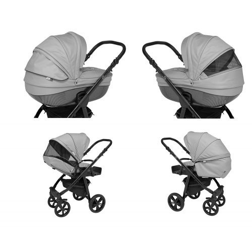  ROAN BASS Stroller with Bassinet and Reversible Seat 2-in-1 (Steely Gray)