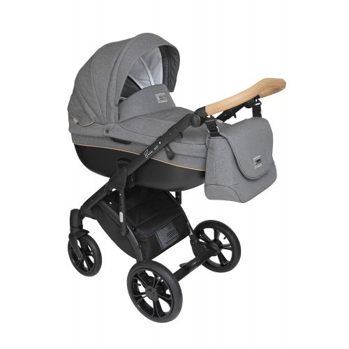  ROAN BASS Stroller with Bassinet and Reversible Seat 2-in-1 (Steely Gray)