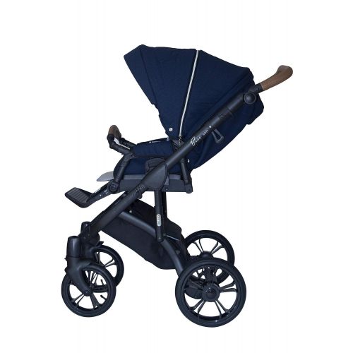  ROAN BASS Stroller with Bassinet and Reversible Seat 2-in-1 (Steely Gray)