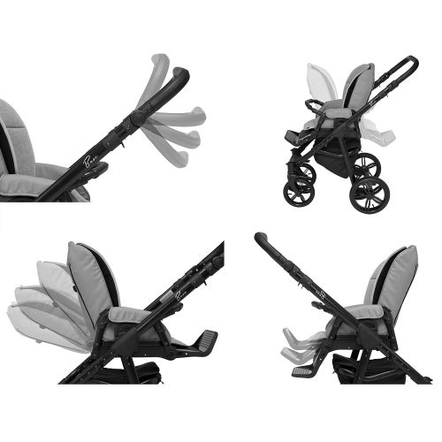  ROAN BASS Soft Stroller 2-in-1 with Bassinet for Baby, Toddler’s Five Point Safety Reversible Seat, Swivel Air-Inflated Wheels, Unique Shock Absorbing System and Great Storage Bask