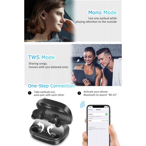  [아마존 핫딜] Wireless Earbuds, BassPal IPX7 Waterproof Bluetooth 5.0 Headphones, 60H Playtime, Deep Bass Stereo Sound Sports in-Ear Earphones Headset w/Mic, TouchControl, AAC CVC 8.0, 2200mAh