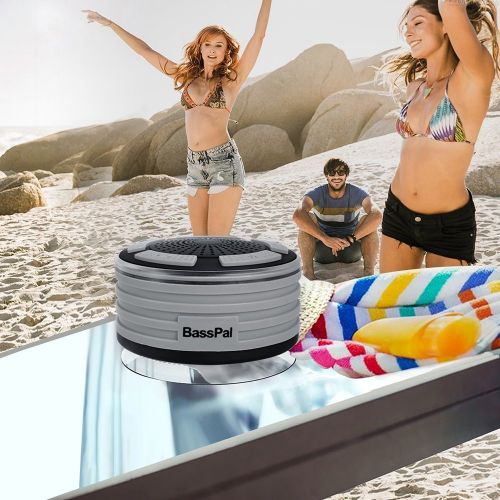  BassPal Shower Radios, IPX7 Waterproof Portable Wireless Bluetooth Speaker with LED Mood Lights, Super Bass HD Sound Shower, Pool, Beach, Kitchen&Outdoor