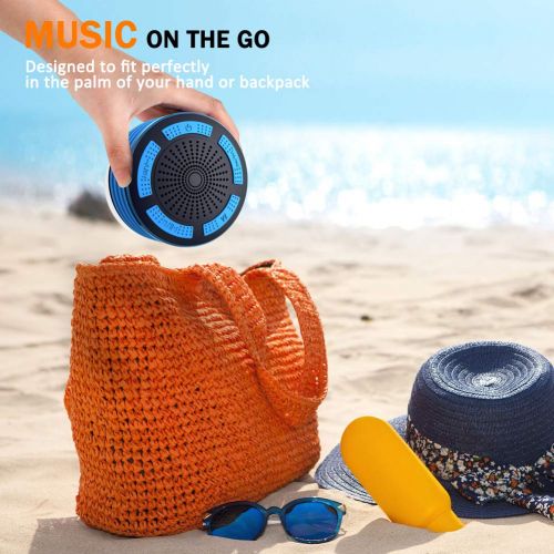  BassPal Shower Speaker Waterpoof IPX7, Portable Wireless Bluetooth Speakers with Radio, Suction Cup & LED Mood Lights, Super Bass HD Sound Perfect Pool, Beach, Bathroom, Boat, Outd