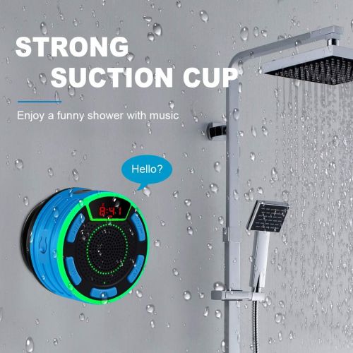  [아마존베스트]Bluetooth Speakers, BassPal IPX7 Waterproof Portable Wireless Shower Speaker with LED Display, FM Radio, Suction Cup, Light Show, TWS, Loud Stereo Sound for Pool Beach Home Party T