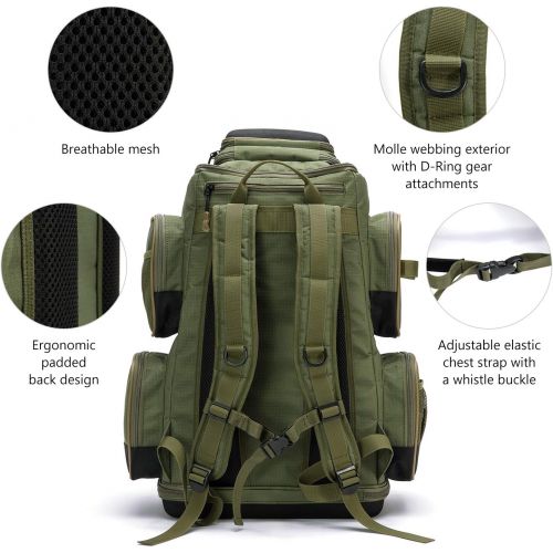  [아마존 핫딜]  [아마존핫딜]Bassdash Fishing Tackle Backpack Lightweight Tactical Shoulder Bag Soft Tackle Box with Protective Rain Cover
