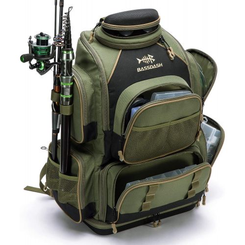  [아마존 핫딜]  [아마존핫딜]Bassdash Fishing Tackle Backpack Lightweight Tactical Shoulder Bag Soft Tackle Box with Protective Rain Cover