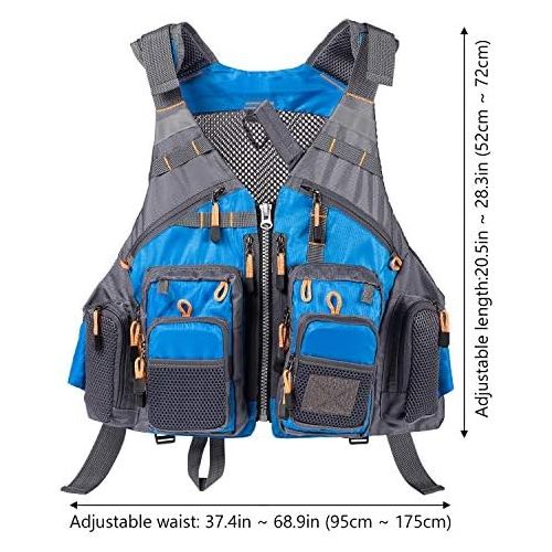  [아마존베스트]Bassdash Mens Fishing Vest, Multifunctional Vest, Fishing Vest with up to max. 20 Pockets for Fly Fishing and Outdoor Leisure