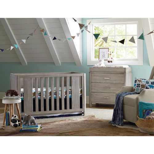  Bassett Baby & Kids Bassettbaby Logan Baby Nursery Dresser in Grey Mist Finish