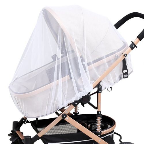  Bassion 4 Pack Baby Mosquito Net for Strollers Carriers Car Seats Cradles, Portable & Durable Infant Insect Shield Netting, Babies Fly Screen Protection, White