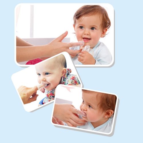  [아마존베스트]Bassion Baby Toothbrush with Case Set (6 PCS),Finger Toothbrush for Babies