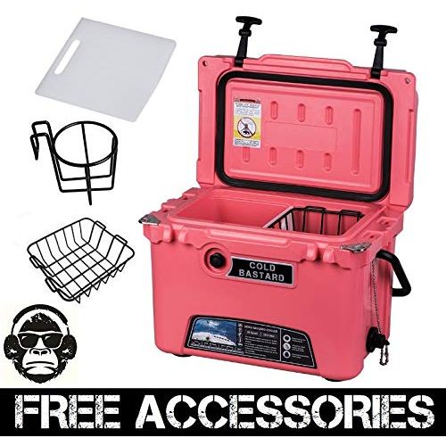  20QT Coral Pink Cold Bastard Rugged Series ICE Chest Cooler