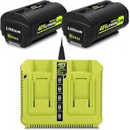 BatPower 2Pack 6.5AH 40V Battery with Charger Kit for Ryobi 40V Battery and Charger Combo OP401 OP40602 OP40601 OP4050 OP40404 OP40301 OP40261 6Ah 5Ah 4Ah 3Ah 2.6Ah 2Ah Ryobi 40V Battery and Charger