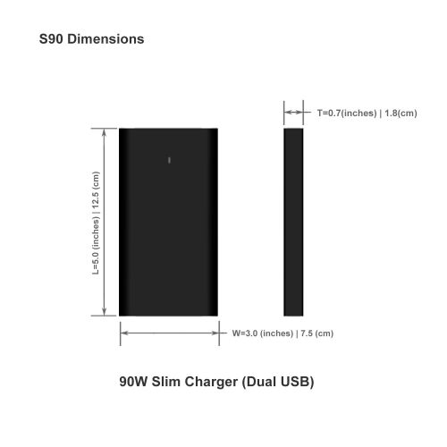  BatPower 90W Slim Charger for Microsoft Surface BookBook 2 Laptop Surface Pro 6 5 4 3, for 15V 102W 65W 44W Power Supply Adapter, USB QC3.0 Port Fast Charging Tablet Smartphone