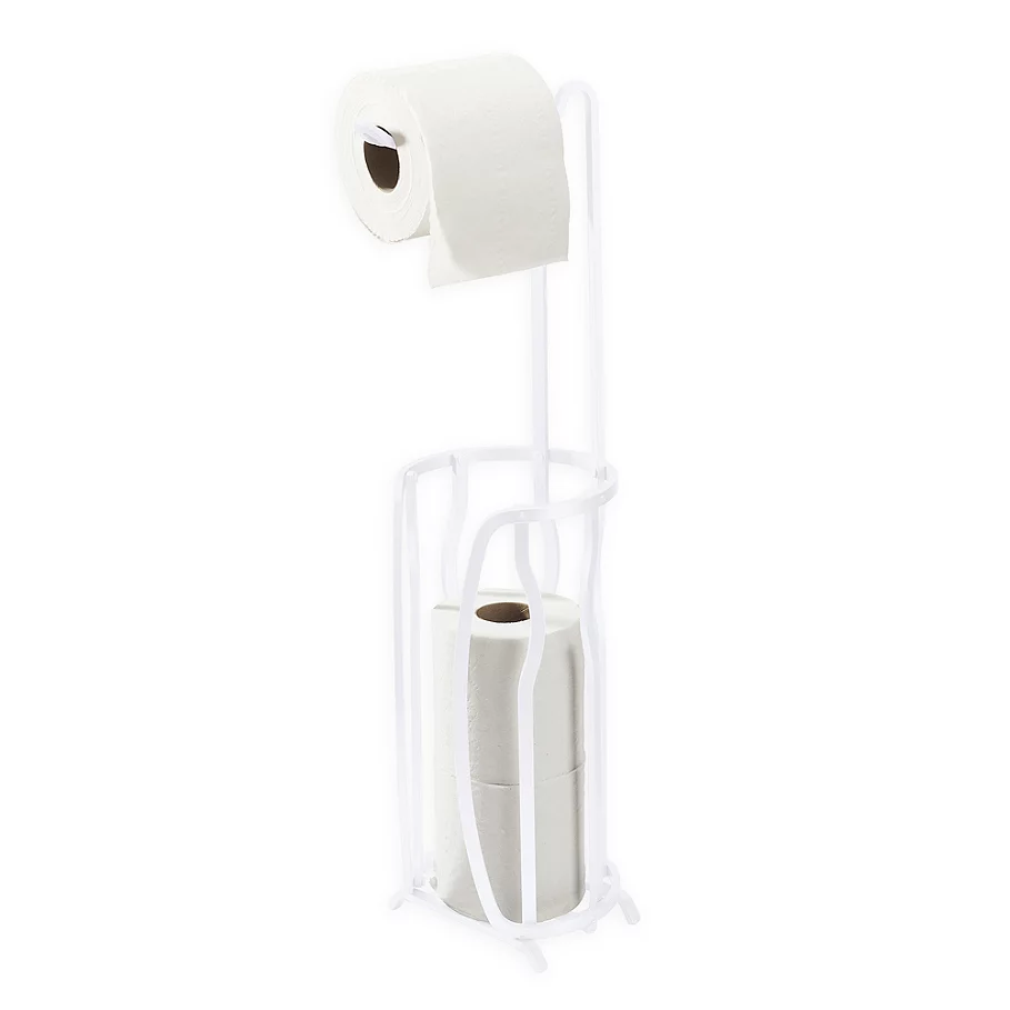 /Bath Bliss Aluminum Toilet Paper Reserve+Dispenser in White