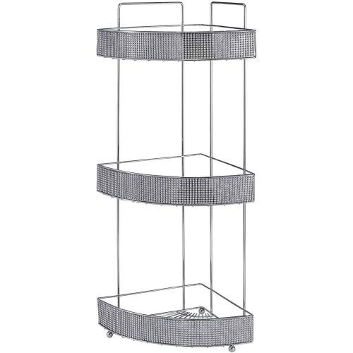  Bath Bliss 3-Tier Corner Bath Rack, Pave Diamond Design