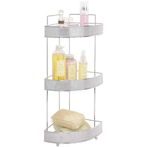  Bath Bliss 3-Tier Corner Bath Rack, Pave Diamond Design